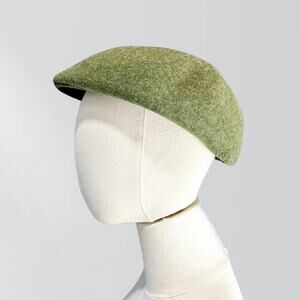 Vintage GEO. W. Bollman & Co Green Peachfelt Wool Ascot Cap